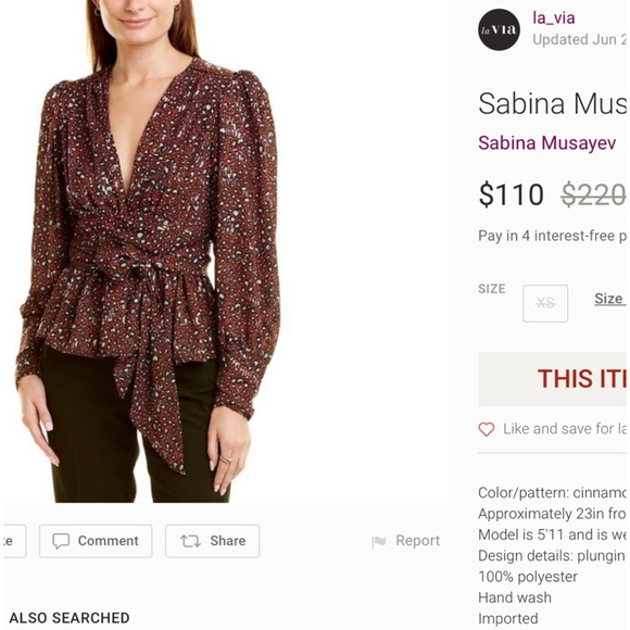 Anthropologie x Sabina Musayev Blouse Babydoll Puffy Longsleeve Mobwife S - Picture 13 of 13